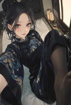 游艇上的母子一