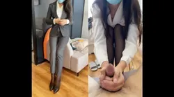 OL装女秘书白衬衫，大尺度制服诱惑