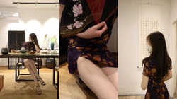 [付费]  旗袍茶艺师下班在车上隔着丝袜自慰，到家里开着门疯狂后入被邻居发现