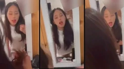 对镜操看她的表情就知道有多浪了，鲍鱼很嫩水多的不像话，来个会操的