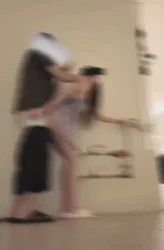楼道调教母狗