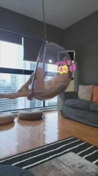 解锁吊椅新姿势，口爆吞精一条龙