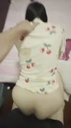 穿着可爱睡衣的后入